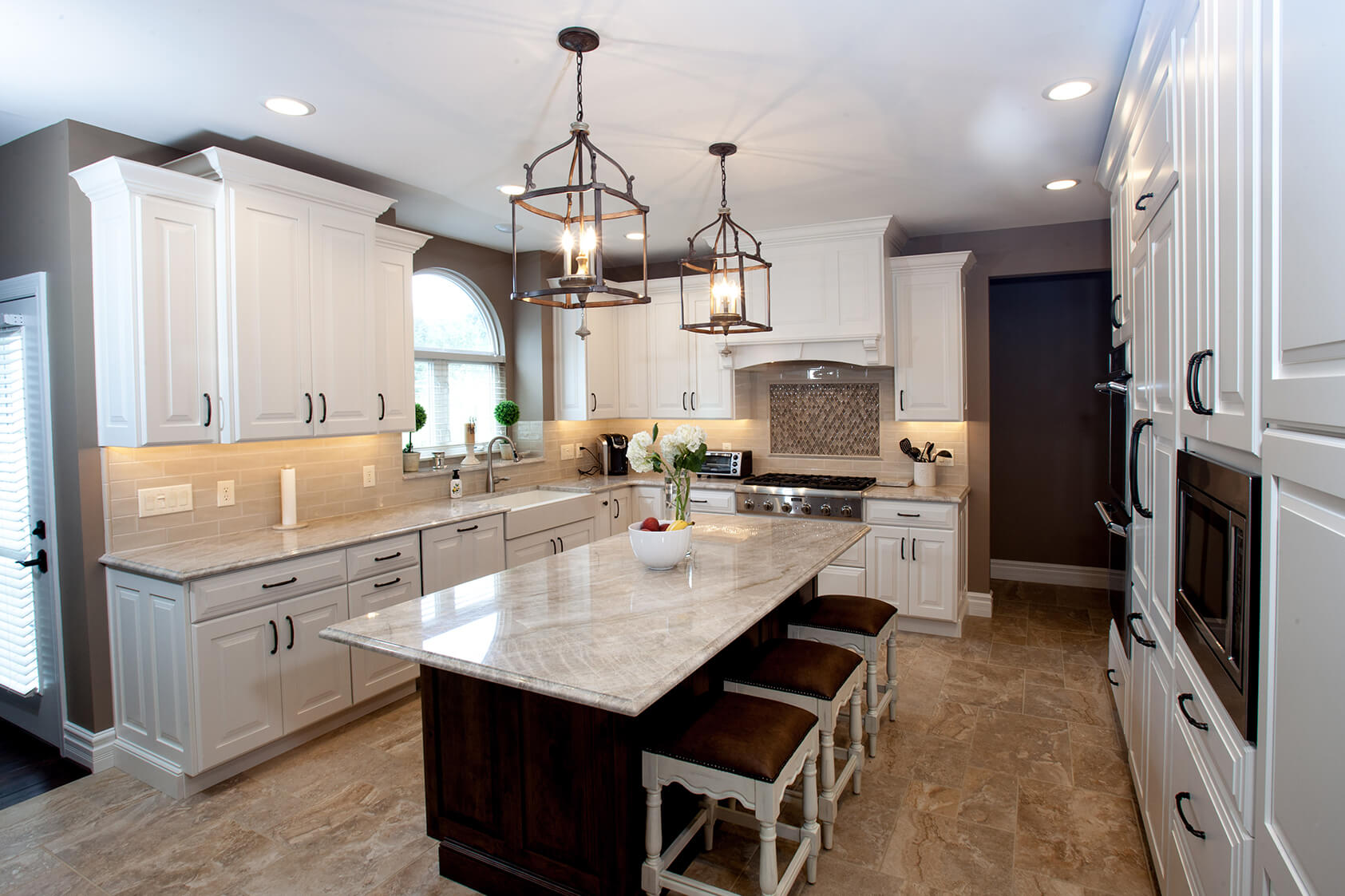 Beautiful Contrast Kitchen with Island - Callier and Thompson